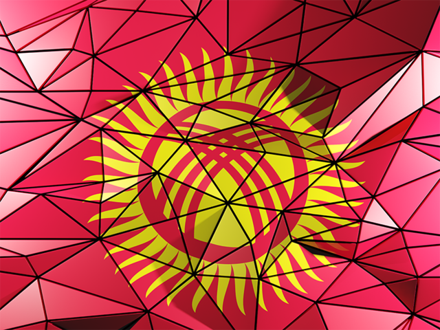 Triangle background. Download flag icon of Kyrgyzstan at PNG format