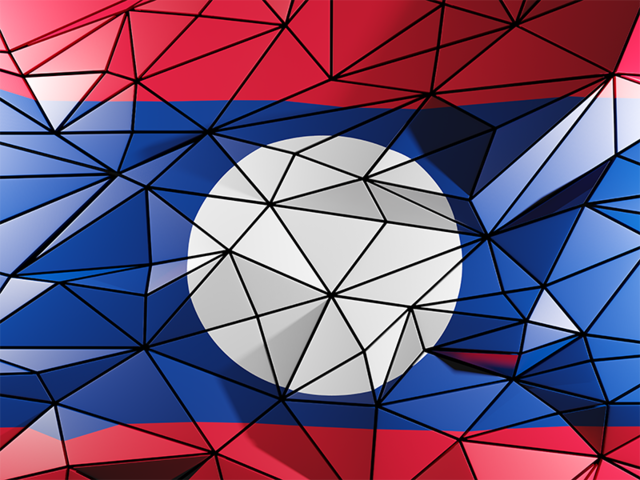 Triangle background. Download flag icon of Laos at PNG format