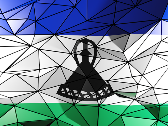 Triangle background. Download flag icon of Lesotho at PNG format