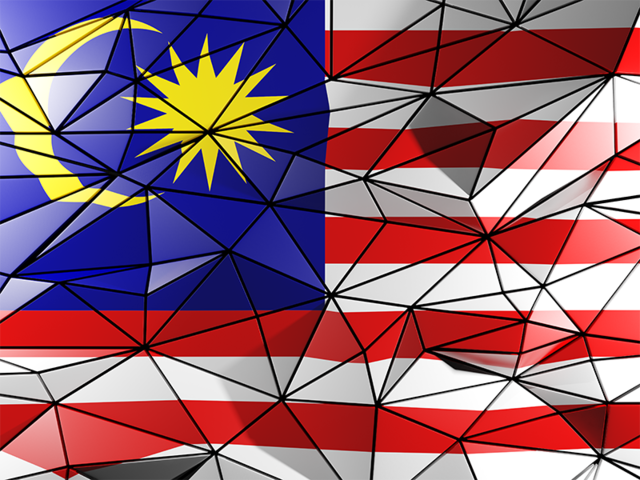Бэкграунд из треугольников. Скачать флаг. Малайзия
