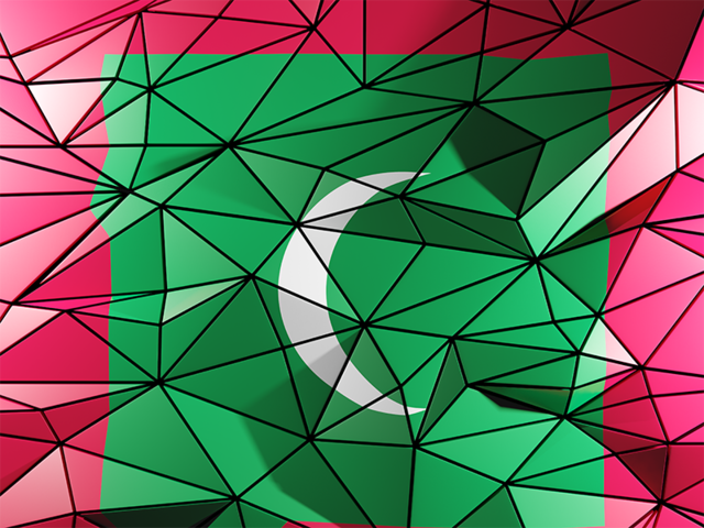 Triangle background. Download flag icon of Maldives at PNG format