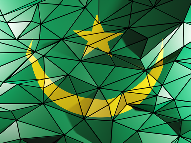 Triangle background. Download flag icon of Mauritania at PNG format