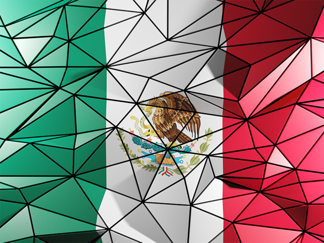 Бэкграунд из треугольников. Скачать флаг. Мексика