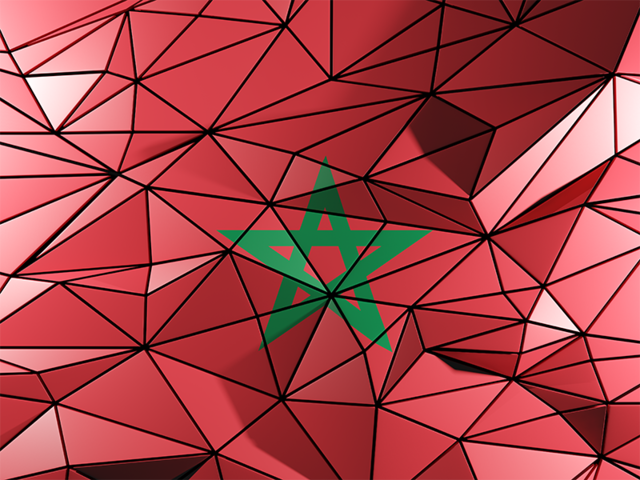 Triangle background. Download flag icon of Morocco at PNG format