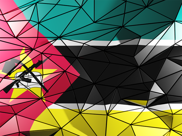 Бэкграунд из треугольников. Скачать флаг. Мозамбик