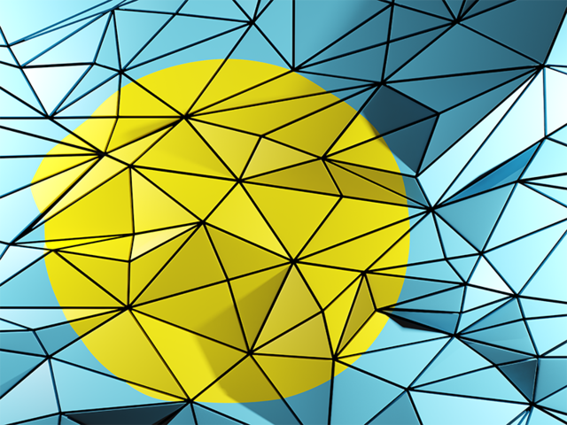 Triangle background. Download flag icon of Palau at PNG format