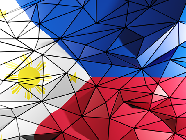 Triangle background. Download flag icon of Philippines at PNG format