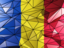 Romania. Triangle background. Download icon.