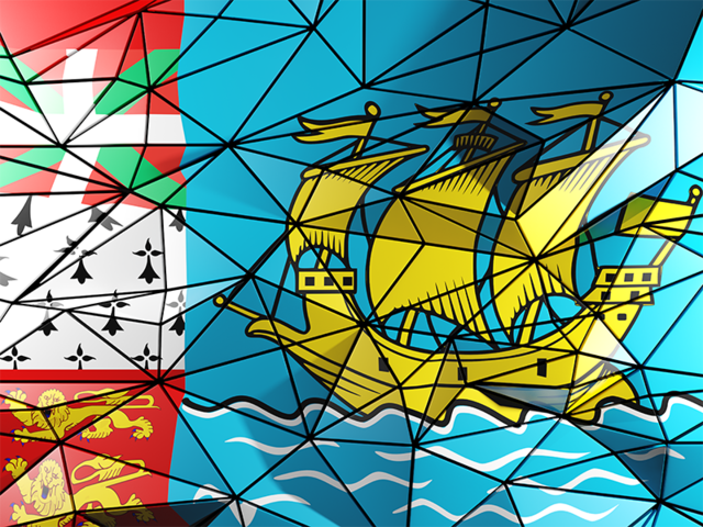 Triangle background. Download flag icon of Saint Pierre and Miquelon at PNG format