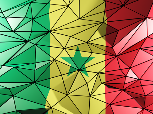 Бэкграунд из треугольников. Скачать флаг. Сенегал