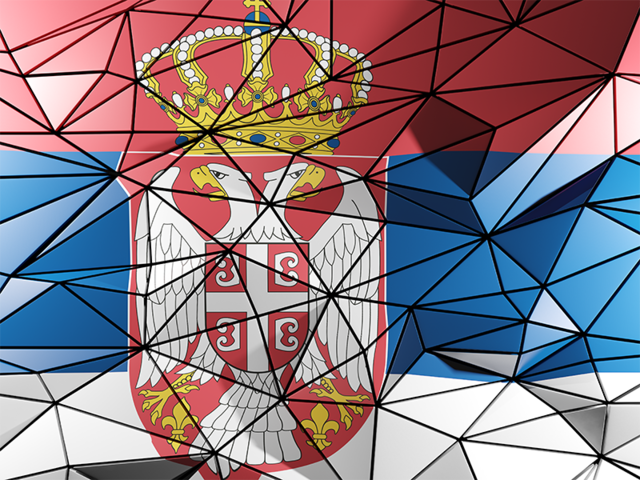 Triangle background. Download flag icon of Serbia at PNG format