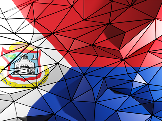 Triangle background. Download flag icon of Sint Maarten at PNG format