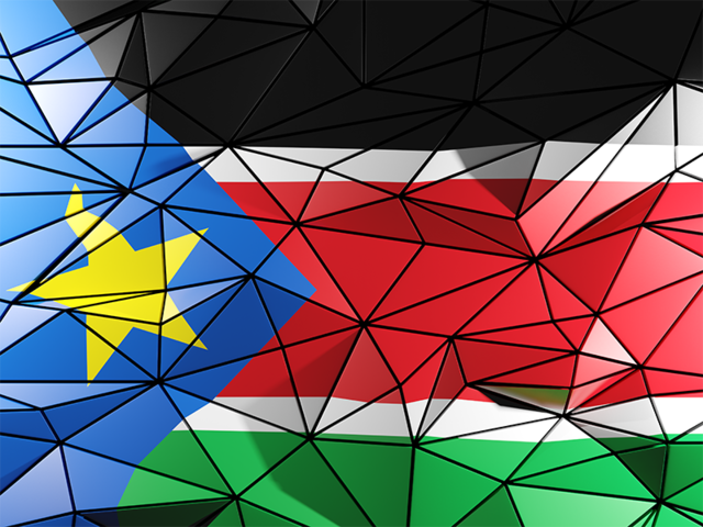 Бэкграунд из треугольников. Скачать флаг. Южный Судан