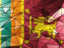 Sri Lanka. Triangle background. Download icon.