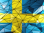 Sweden. Triangle background. Download icon.