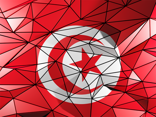 Бэкграунд из треугольников. Скачать флаг. Тунис