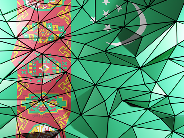 Triangle background. Download flag icon of Turkmenistan at PNG format