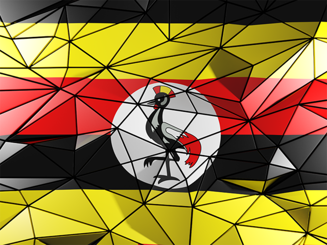 Triangle background. Download flag icon of Uganda at PNG format