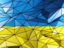 Ukraine. Triangle background. Download icon.