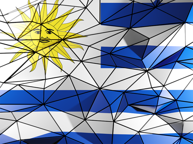 Бэкграунд из треугольников. Скачать флаг. Уругвай