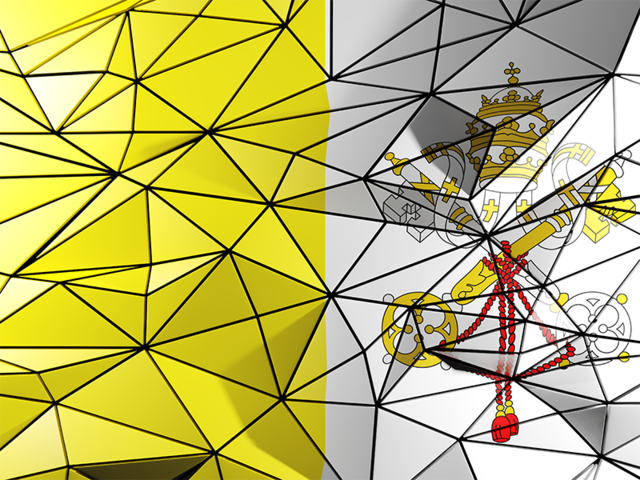 Бэкграунд из треугольников. Скачать флаг. Ватикан
