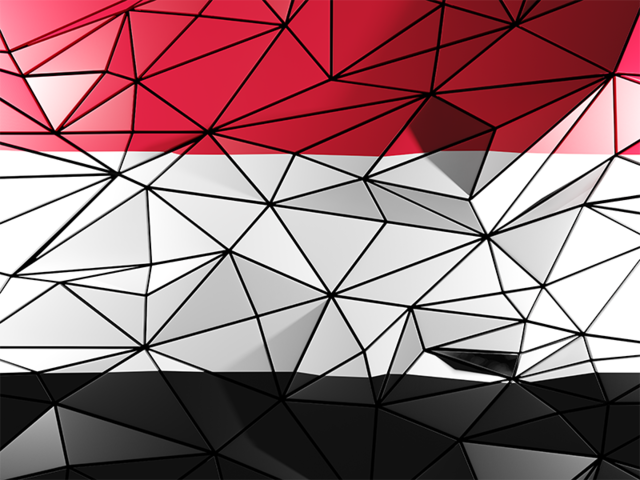 Triangle background. Download flag icon of Yemen at PNG format