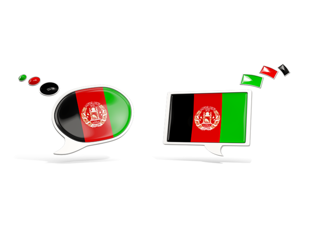 Two speech bubbles. Download flag icon of Afghanistan at PNG format