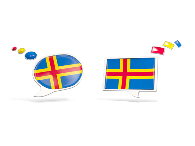 Two speech bubbles. Download flag icon of Aland Islands at PNG format