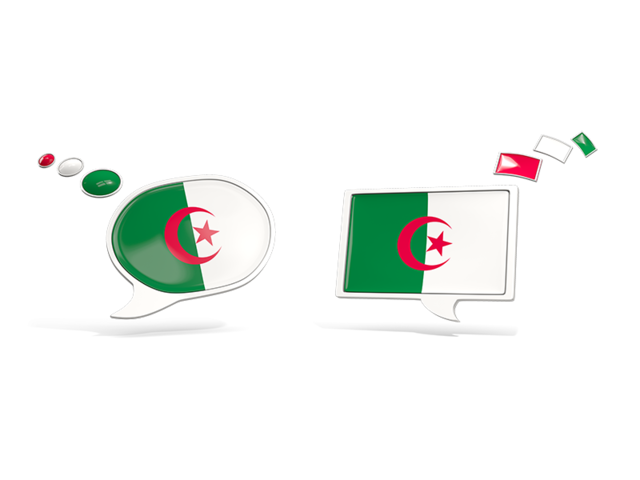 Two speech bubbles. Download flag icon of Algeria at PNG format