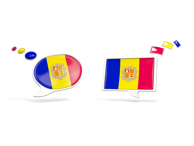 Two speech bubbles. Download flag icon of Andorra at PNG format