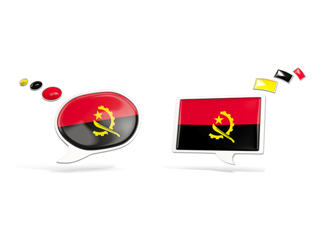 Two speech bubbles. Download flag icon of Angola at PNG format