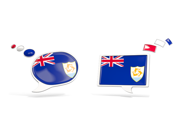 Two speech bubbles. Download flag icon of Anguilla at PNG format
