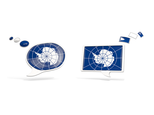 Two speech bubbles. Download flag icon of Antarctica at PNG format