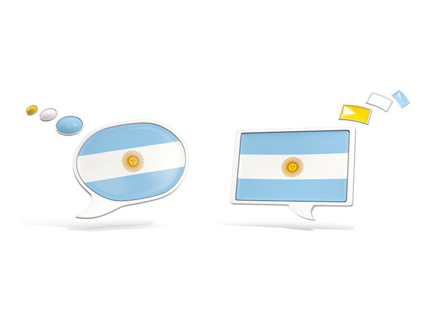 Two speech bubbles. Download flag icon of Argentina at PNG format