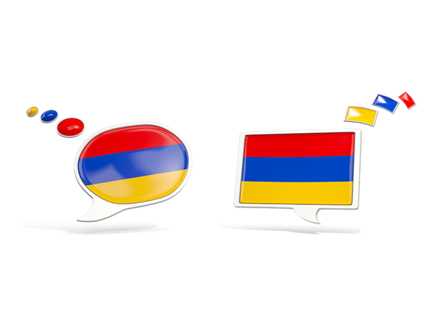 Two speech bubbles. Download flag icon of Armenia at PNG format