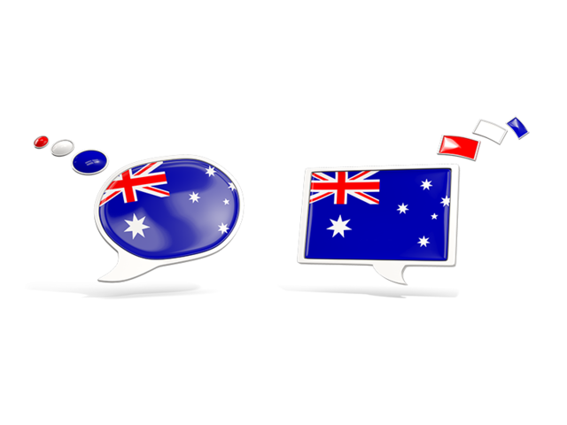 Two speech bubbles. Download flag icon of Australia at PNG format