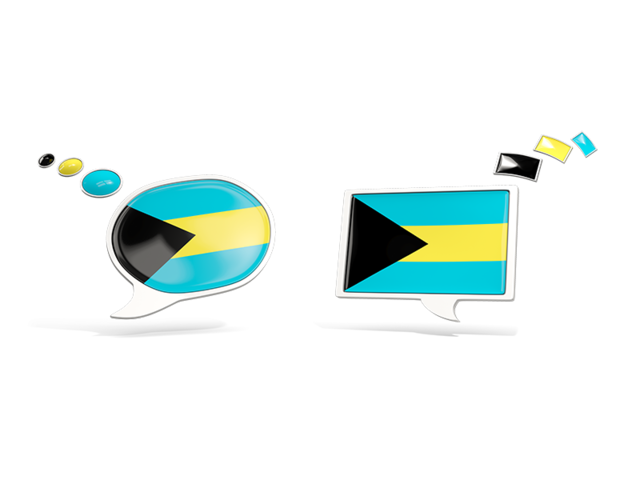 Two speech bubbles. Download flag icon of Bahamas at PNG format