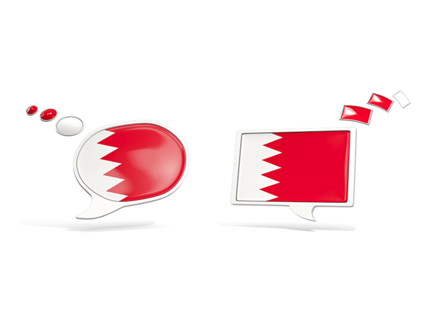 Two speech bubbles. Download flag icon of Bahrain at PNG format