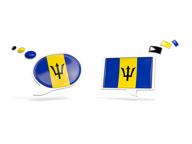 Two speech bubbles. Download flag icon of Barbados at PNG format