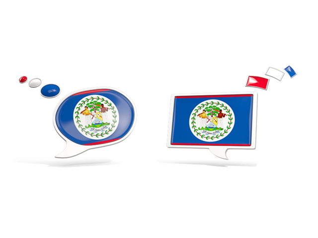 Two speech bubbles. Download flag icon of Belize at PNG format