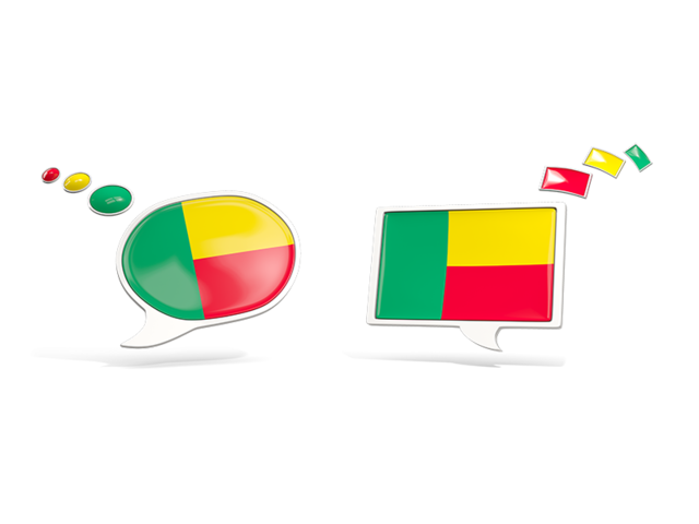 Two speech bubbles. Download flag icon of Benin at PNG format
