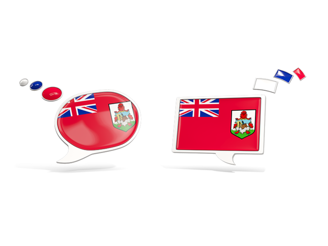 Two speech bubbles. Download flag icon of Bermuda at PNG format