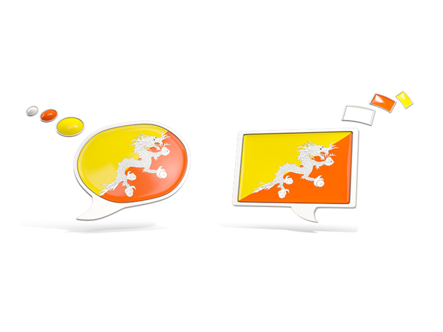 Two speech bubbles. Download flag icon of Bhutan at PNG format