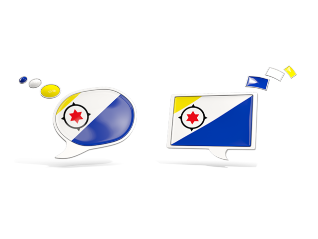 Two speech bubbles. Download flag icon of Bonaire at PNG format