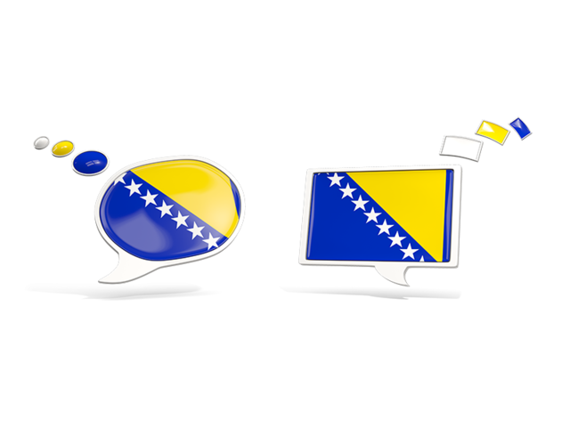 Two speech bubbles. Download flag icon of Bosnia and Herzegovina at PNG format
