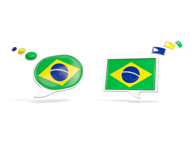 Two speech bubbles. Download flag icon of Brazil at PNG format