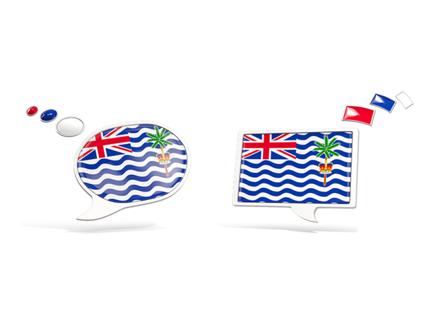 Две иконки диалога. Скачать флаг. Британская территория в Индийском океане
