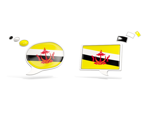 Two speech bubbles. Download flag icon of Brunei at PNG format