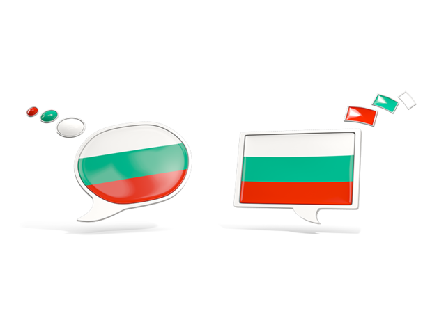 Two speech bubbles. Download flag icon of Bulgaria at PNG format