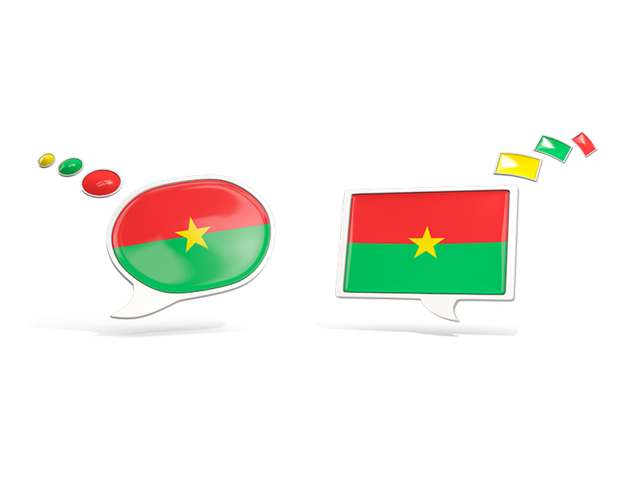 Two speech bubbles. Download flag icon of Burkina Faso at PNG format
